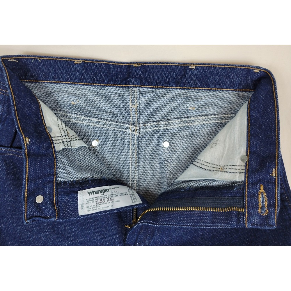 Wrangler 936PWD Cowboy Cut Slim Fit Jeans Dark Indigo Blue Mens 28x34 High Rise - Picture 9 of 10